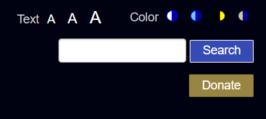 The accessibility menu for our website on desktop screens