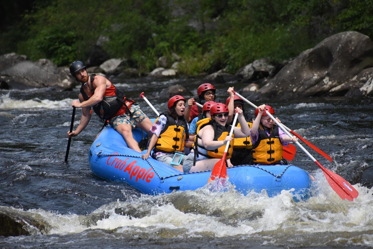 students on a white water rafting trip