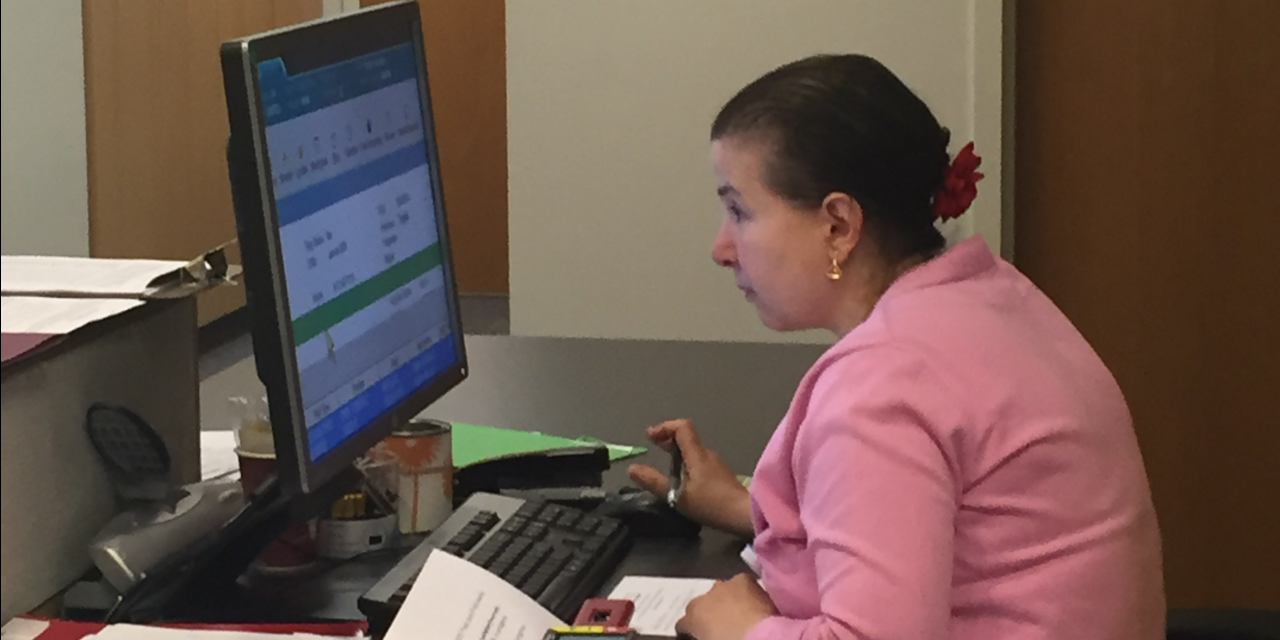 person working at a desk