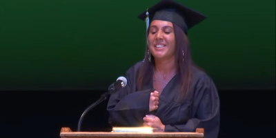 Kristy giving her graduation speech