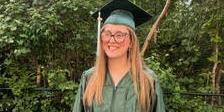 Zoe in her graduation cap and gown